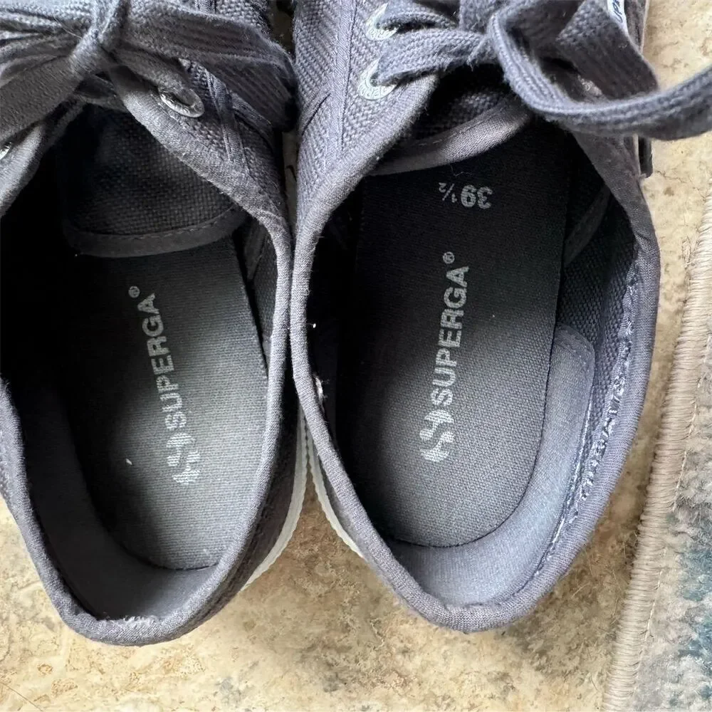 Superga 2750 Cotu Classic Canvas Sneakers Dark Gray Unisex Size 6.5 Casual Shoes - Picture 6 of 8